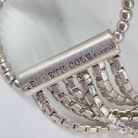 Kenneth Cole Multi Strand Silver Tone Bracelet “Today Is Not A Dress Rehearsal” - Picture 5 of 7